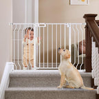 Mom's Choice GROWNSY Baby Gate, 30.5"-53" Auto-Close Dog Gate for Stairs & Doorways, Pressure-Mounted Easy Install Baby Gate - No Drill, Walk Through, Safe & Durable
