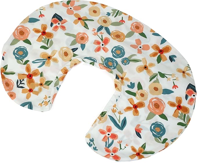Nursing Pillow Cover,Breastfeeding Pillow Covers for Mom, Easy Clean Cover, ONLY Cover Without Pillow (Flower Printing Cover)