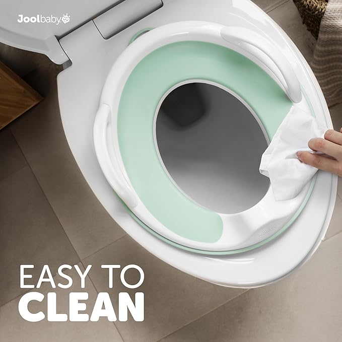 Jool Baby Potty Training Seat for Boys and Girls With Handles, Fits Round & Oval Toilets, Non-Slip with Splash Guard, Includes Free Storage Hook (Aqua)