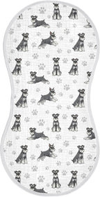 1 Pack Muslin Burp Cloths Miniature Dogs White Cotton Baby Burp Cloths Ultra Absorbent Soft Thick Burping Cloth for Newborn Must Haves 22x11 Inch