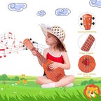 YOLOPARK 17" Kids Toy Guitar for Girls Boys, Mini Toddler Ukulele Guitar with 4 Strings Keep Tones Can Play for 3, 4, 5, 6, 7 Year Old Kids Musical Instruments Educational Toys for Beginner
