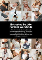 Konny Baby Carrier Flex SoftBreeze with Head Support - Adjustable, Easy to Wear Baby Wrap Sling, Perfect for Newborn Babies Essentials up to 44 lbs (XS-XL) - Melange Grey