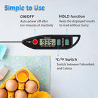 BOMATA 6 Pack Waterproof IPX7 Meat Thermometer Instant Read Food Thermometer with Long Probe for Water, Liquid, Kitchen Cooking, Grill,BBQ ! T101 X 6 Pcs (Black & Red & White)…