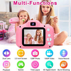 GKTZ Toys for Girls Age 3-8, Kids Camera Digital Video Toddler Camera Children Camcorder Birthday Gifts for 3 4 5 6 7 8 Year Old Girls with 32GB SD Card