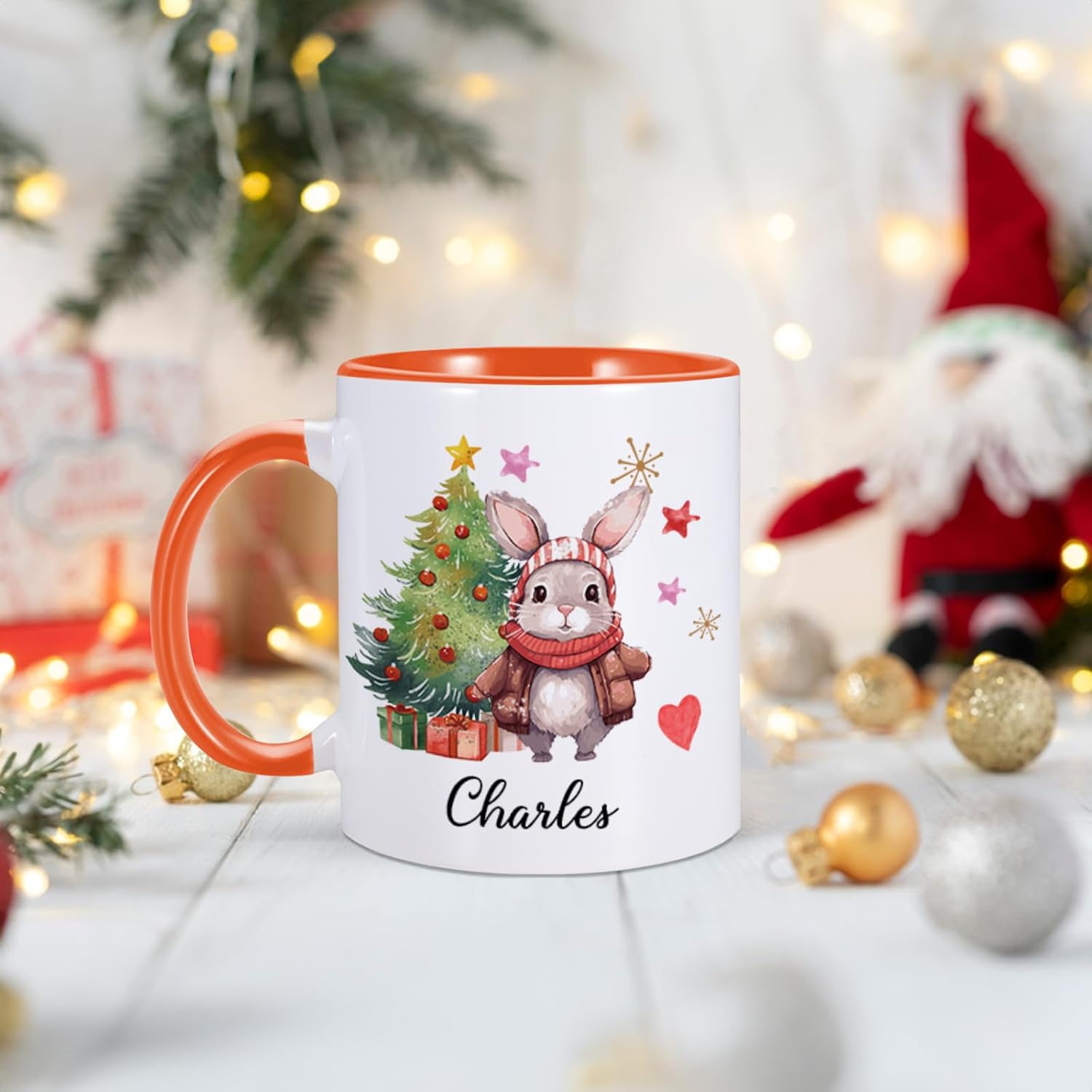 Custom Christmas Coffee Mug Personalized Hot Chocolate Mug for Kids Customized Hot Cocoa Cups with Name 11oz Ceramic Santa Mugs Winter Holiday Xmas Mugs Christmas Gifts for Family Kids Xmas Decor