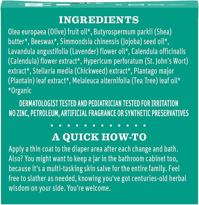 Earth Mama Organic Diaper Balm 2-Ounce | Diaper Cream for Baby | EWG Verified, Petroleum & Artificial Fragrance-Free with Calendula for Sensitive Skin (3-Pack)