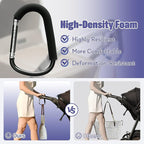 sprookber 6.7 Inch Large Stroller Hooks for Diaper Bags & Purses, Heavy Duty Mommy Hooks for Shopping, Grocery, Backpack – Baby Stroller Accessories, Set of 2 (Black)