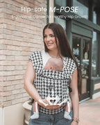 GROWNSY Baby Carrier Newborn to Toddler, Cozy Baby Wraps Carrier, Ergonomic Baby Carrier with Head Support, Houndstooth Black