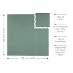 Toddlekind Solid Color Foam Play Mat 4x4 Baby Playmat. Stylish, Non-Toxic, Odorless, Plain Design Puzzle Play Mat 0m+ Sage Moss (Green)