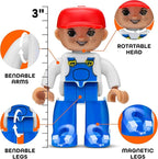 Playmags Large Magnetic Figures Community Set of 15 Pieces – 3” Play People Perfect for Magnetic Toys Building Blocks - STEM Learning Toys for Kids – Magnet Tiles Expansion Accessories Pack