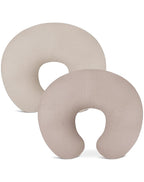 Nursing Pillow Covers 2 Pack, Muslin Nursing Cover for Breastfeeding Pillows, Comfortable for Baby Girls and Boys (Beige & Vintage Taupe)