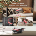 DEERC D20 Mini Drone for Kids with 720P HD FPV Camera Remote Control Toys Gifts for Boys Girls with Altitude Hold, Headless Mode, One Key Start Speed Adjustment, 3D Flips 2 Batteries, Red
