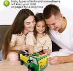 Toddler Montessori Busy Board - Wooden Educational Toy with Lights, Switches, Relay, Key, Bulbs, Sensory Board on Wheels - Preschool Motor Skills Learning Activities - Christmas & Birthday Gift