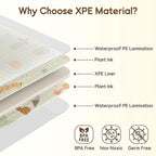 Foldable Baby Play Mat, Waterproof Playmats for Babies and Toddlers Kids, Safe Foam Playmat for Tummy Time, 50x50 Playpen Mat, Reversible Portable Baby Floor Mat for Infant, Toddler, Giraffe