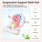 Collapsible Baby Bathtub for Newborns with Thermometer and Soft Floating Cushion Portable and Foldable Travel Baby Girl Bath Tub for Infants to Toddler 0-36 Month (Pink)