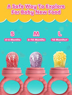 Breastmilk Popsicle Molds & Baby Fruit Food Feeder Pacifier, Silicone Baby Food Storage Containers, Baby Popsicle Molds Teething for Toddler Teething & Infant Self Feeding (Pink)