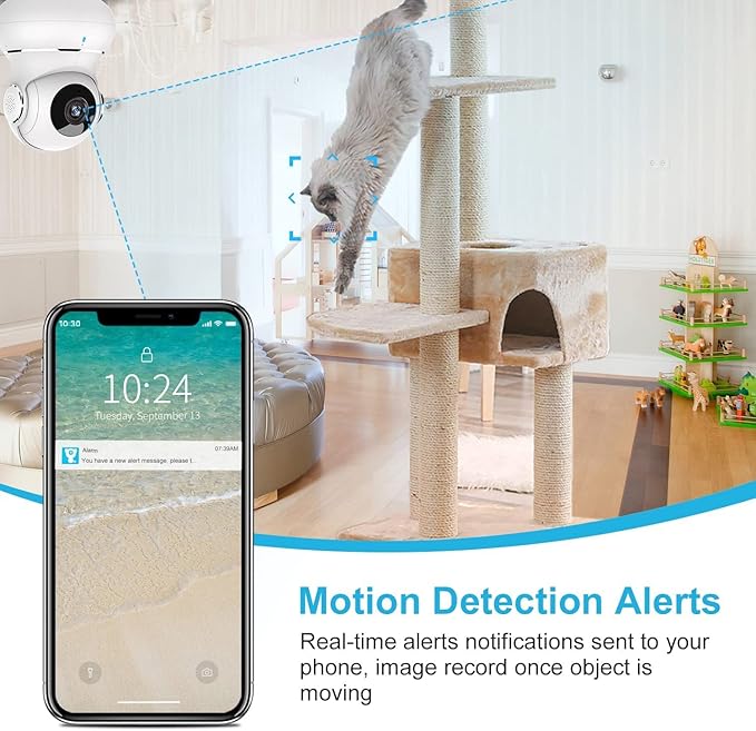 litokam Indoor Security Camera 4 Pack, 360° WiFi Cameras for Home Security, 2K Baby Monitor with Night Vision, Pet Nanny Cam with Motion Detection, 2-Way Audio