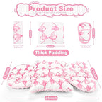 Infant Car Seat Insert, Soft Baby Car Seat Head & Body Support for Girl Boy, Reversible Newborn Preemie Carseat Insert Cushion with 3 Straps Pads, Fits Car Seat, Stroller, Swing, Bouncer, Pink Bow