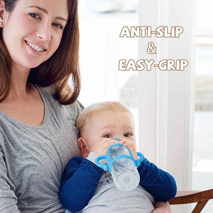 RTMOK Bottle Handles for Dr. Brown's Narrow Baby, Wide-Neck, Removable Easy-Grip Transitional Sippy Cup Handles, 100% Silicone-BPA-Free Material, 4m+