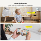 litokam 2K 4MP Security Camera Indoor, 5G/2.4G WiFi Baby Monitor with Camera and Audio, Pet Cam, Cry/Motion Detection, Night Vision, 2-Way Talk, Temp/Humidity Sensor(Can't Connect to Monitor)