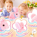 Tagitary Plush Bunny Toys for Kids - Interactive Electronic Rabbit with Sounds, Wiggling Ears, Hopping Motion, Leash - Perfect for Easter, Christmas, or Birthday Gifts