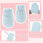 Newborn Baby Mittens Infant No Scratch Gloves Cotton Mitts for Baby Girls Boys