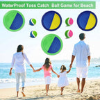 Jalunth Ball Catch Set Game Toss Paddle - Beach Toys Back Yard Outdoor Games Lawn Backyard Target Throw Catch Sticky Mitt Set Age 3 4 5 6 7 8 9 10 11 12 Years Old Boys Girls Kids Easter Gifts