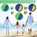 Jalunth Ball Catch Set Games Toss Paddle - Beach Toys Back Yard Lawn Outdoor Pool Backyard Camping Throw Age 3 4 5 6 7 8 9 10 11 12 Years Old Boys Girls Kids Adults Family Outside Easter Gifts Green