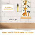 Personalized Name Growth Chart Wall Decor for Kids – Canvas Removable Height Chart Measuring Ruler 59" x 7.9" （Animals）