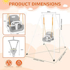 4-in-1 Swing Set & Baby Jumper and Bouncer for Toddler, Heavy Duty Baby Swing Set with Foldable Metal Stand for Indoor & Outdoor Play, Adjustable Swingset for Toddler (White)