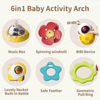 Musical Baby Stroller Arch Toys, Travel Car Seat Toys, Baby Play Arch Crib Accessory Toys, Mobile for Bassinet, Pram Activity Arch Bar Toys for Babies Infants