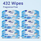 Natural Care Baby Wipes, Hypoallergenic, 6 Flip-Top Packs, 432 Total Wipes (72 Wipes per pack)