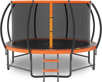 14FT 12FT 10FT 16FT Trampoline with Safety Enclosure, Anti-Rust Coating – ASTM Certified, Heavy-Duty Outdoor Trampoline with Ladder – for Kids & Adults
