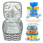 BreastMilk Cooler Bag with Ice Pack Fits 4 Large Baby Bottles Up to 5 Ounce, Baby Bottle Cooler Bag Great for Nursing Mom Daycare