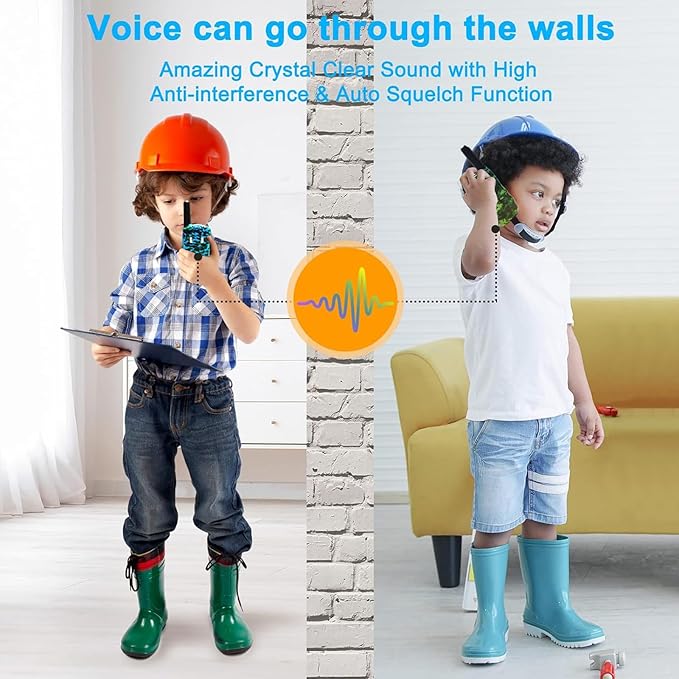 Walkie Talkies for Kids 3 Miles Long Range, 22 Channels Walkie Talkie with Clear Sound, Outdoor Camping Toys for Boys and Girls Age 6-8, Stocking Stuffers for Girls Boys 8-12