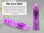 Amazing Gemstone Pink Agate Crystal Towers - Natural Healing Crystal Point Obelisk for Reiki Healing and Crystal Grid (Pink Agate, 3 Inch)