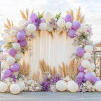 RUBFAC 129pcs Pastel Purple Balloon Arch Kit Different Sizes 18 12 10 5 Inches, Light Purple Lavender Balloons Garland for Birthday Baby Shower Gender Reveal Wedding Party Decoration