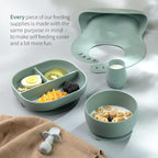 SAMiGO Silicone Baby Spoons Self Feeding 6+ Months - Infant Toddler Utensils - First Stage Baby Led Weaning Feeding Supplies - Set of 3 Pack