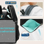 MOMINSIDE Diaper Bag Backpack, Leather Baby Bag with 18 Pockets, Diaper Backpack for Women Mom, Travel Baby Bag for Girl Boy, Large Wet Pocket, 4 Insulated Pockets, Stroller Straps, Black