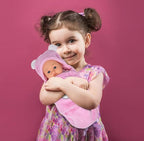 Gift Boutique Newborn 12" Baby Doll Girl With Swaddle Blanket & Accessories - Realistic Doll With Disappearing Milk Bottle, Clothes, Pink Cuddly Blanket - First Pretend Playset Toy for Girls