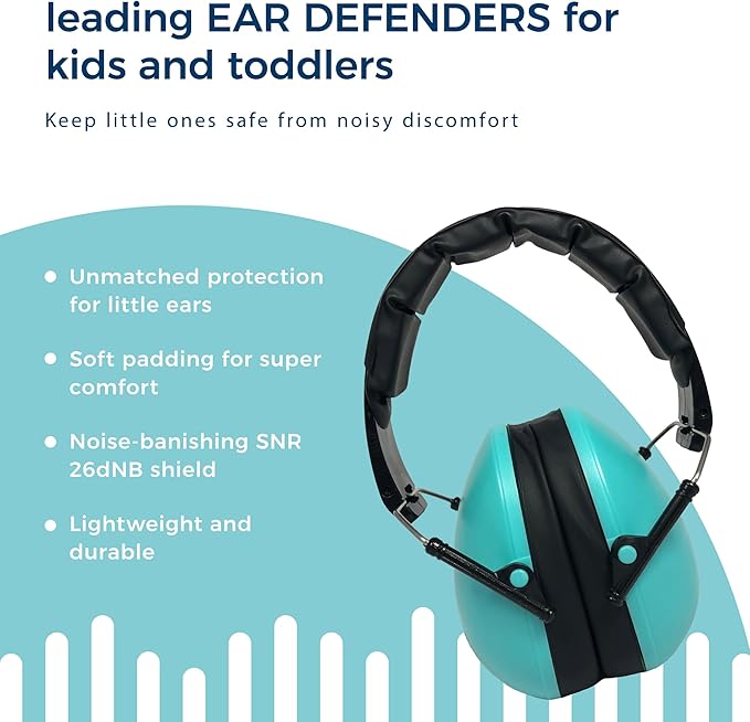 BANZ Kidz Earmuffs 2 Years & Older - Loud Noise Cancelling Kids Headphones & Toddler Ear Muffs, Size Adjustable