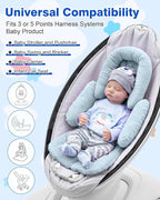 Infant Insert Compatible with Mamaroo Swing & Graco Swing, Thickened Baby Car Seat Head Support with Shoulder Covers, Breathable Newborn Car Seat Insert for Preemie to Toddler
