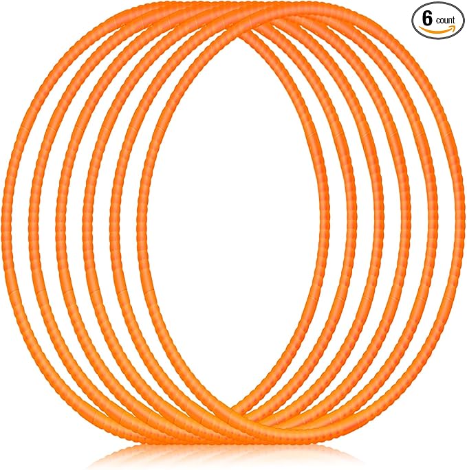 Shappy 6 Pcs Exercise Hoop Detachable Adjustable Plastic Toy Playground Toys Colored Hoop Circles for Teens Games Gymnastics Dog Agility Equipment Party Decor