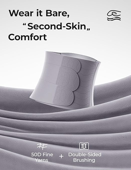 Momcozy Ergowrap Postpartum Belly Band for Natural and C-Section Recovery, Abdominal Binder with 3D Abdomen Lifting & Ergonomic Back Support, Seamless Belly Wrap Shapewear for Post Surgery Recovery