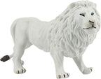 FUNSHOWCASE African Jungle Animals Male White Lion Toy Figure Realistic Plastic Figurine Height 3.1-inch