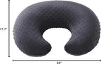 Nursing Pillow and Positioner Breastfeeding and Bottle Feeding, Propping Baby, Tummy Time, Sitting Support for Baby Boy and Baby Girl, with Removable Dots Cover (Black)