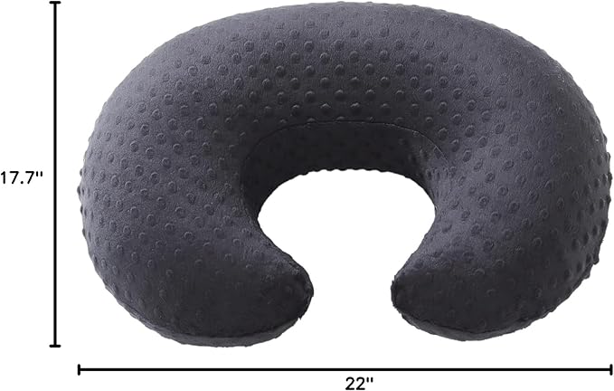 Nursing Pillow and Positioner Breastfeeding and Bottle Feeding, Propping Baby, Tummy Time, Sitting Support for Baby Boy and Baby Girl, with Removable Dots Cover (Black)