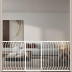 ALLAIBB White 40.55" Extra Tall Wide 76.77-84.65" Baby Gate Pressure Mounted Walk Through Child Kids Safety Toddler Tension Pet Dog Gates with Extension for Doorways Kitchen