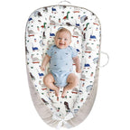 Baby Lounger - Baby Lounger for Newborn 0-24 Months, Breathable and Soft Cotton Cover Baby Nest, Portable Cozy Tummy Time Lounger for Home and Travel, Ideal Baby Essentials & Shower Gifts