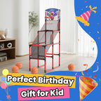 EagleStone 63IN Kids Arcade Basketball Hoop Indoor, LED Scoreboard Basketball Arcade Game Set for Outdoor with Cheer Sounds, Kids Basketball Toys for Boys Girls Age 3-5 5-7 4-8